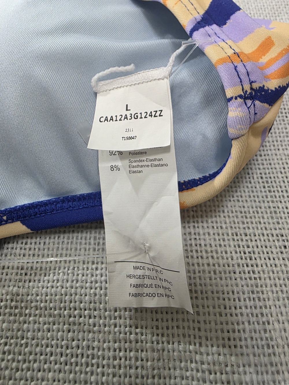 CUPSHE Tropical Leaf Bikini Set Size L Blue Orange NWT - Picture 7 of 8